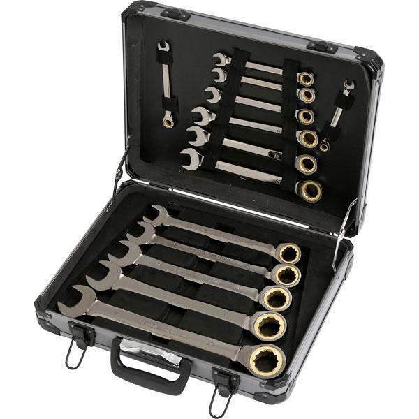 13pc Ratchet Spanner Set in Aluminium case