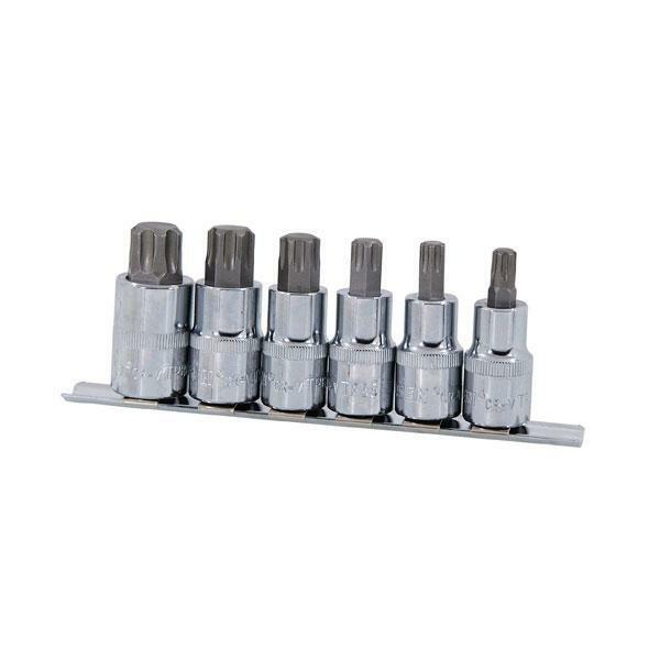 6pc Star Plus Security Bit Sockets - 1/2" Drive