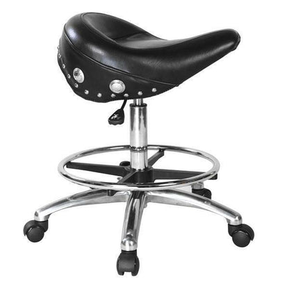 Pneumatic Biker Stool, leather motorcycle style seat