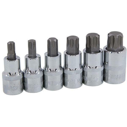 6pc Star Plus Security Bit Sockets - 1/2" Drive