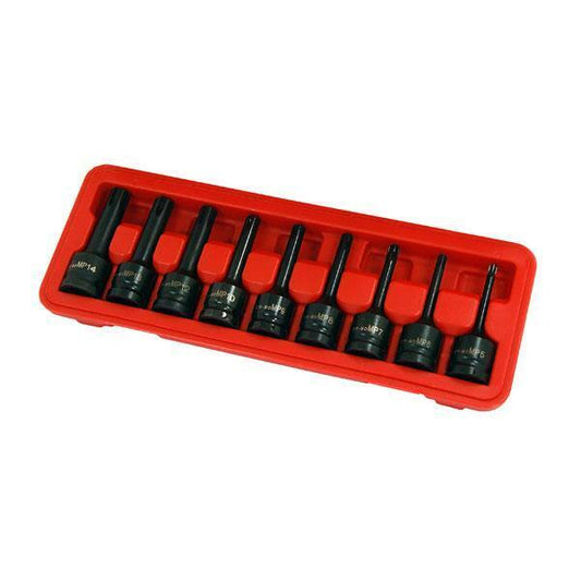 9-piece Impact Bit Socket Set, Ribe, M5-14, 1/2"