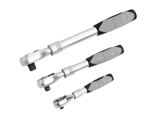 Ratchet Set - 1/2 Inch 3/8 Inch 1/4 Inch - 3pcs - Telescopic