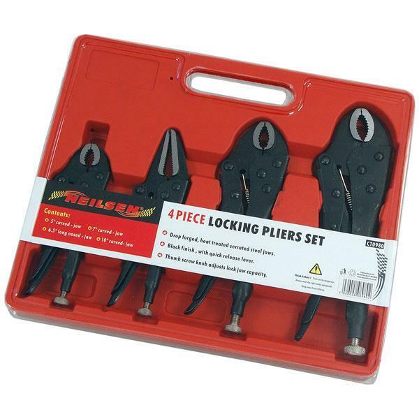 Locking Pliers - 4 Piece Set - Heavy Duty Grip Wrench