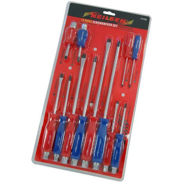 Screwdriver Set 12 Piece Mechanics Garage Tool Hex