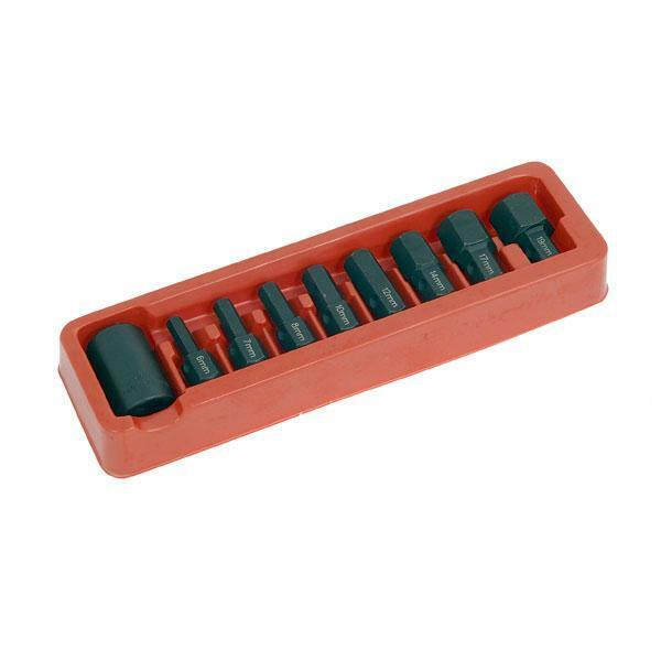 9 piece 1/2 inch Metric Hex Bit Set