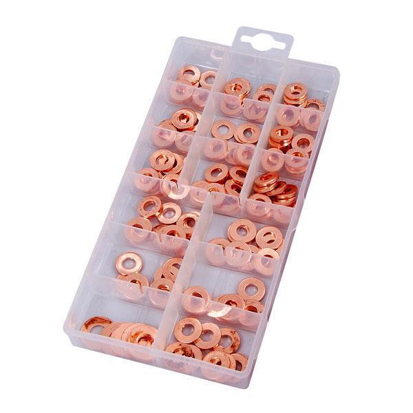 150pc Copper Diesel Injector washer Seal Assortment set