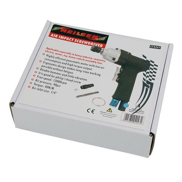 Air Impact Screwdriver For 1/4" Hex Bits, High Torque