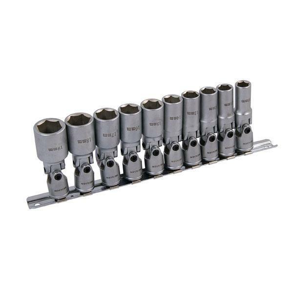 10pc Sockets With Universal Joints Deep 3/8in. Drive 10-19mm