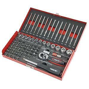 74pc Security Power Bit & Socket Set, Ratchet, Bits & Driver Kit, Case