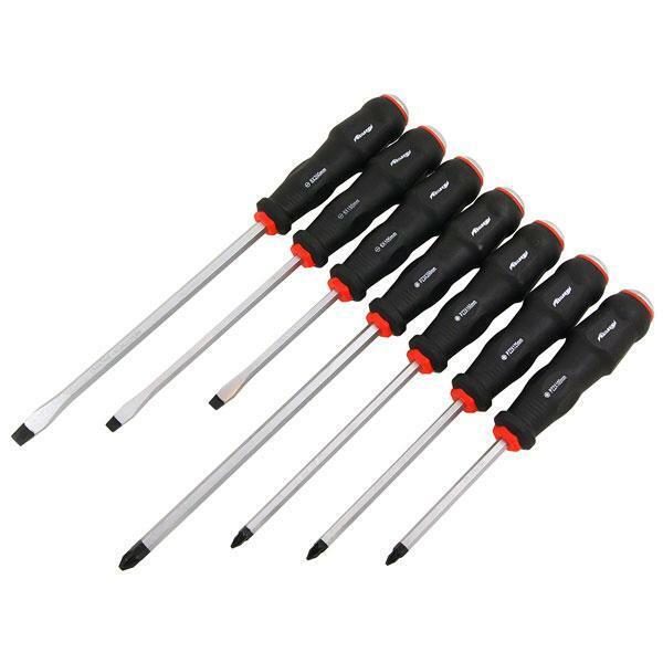 7pc Pound Thru Screwdriver Set, Magnetic Tip, Pozi & Slotted