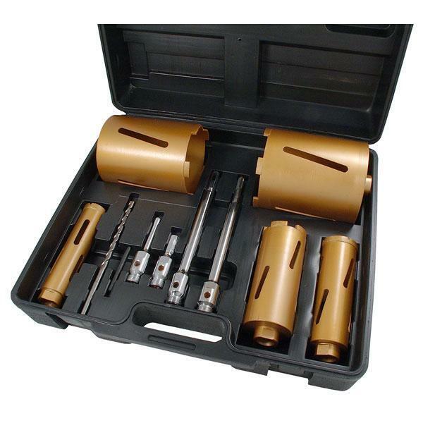 Diamond Core Drill Set 11pc Boiler Flue Soil Pipe etc