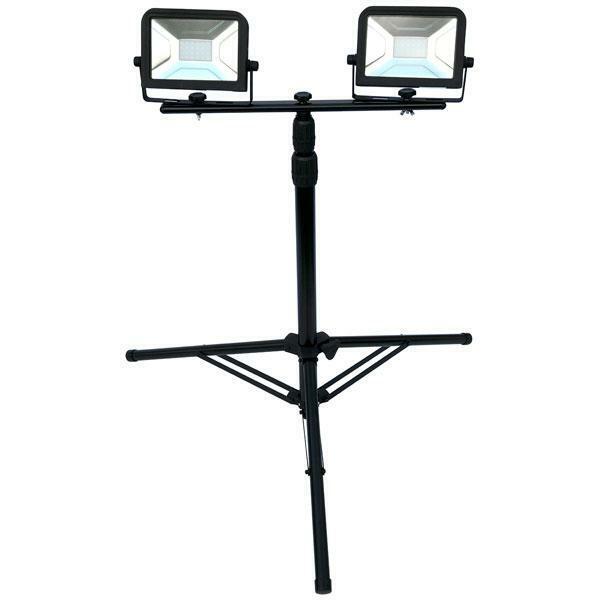 LED Work Lamp 230V Twin Head on Tripod