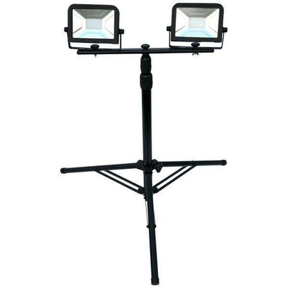 LED Work Lamp 230V Twin Head on Tripod