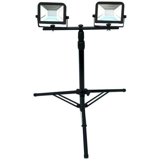 LED Work Lamp 230V Twin Head on Tripod