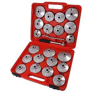 23pc Pro Oil Filter Wrench Set Cup Type Aluminium Socket Removal Neilsen CT2967