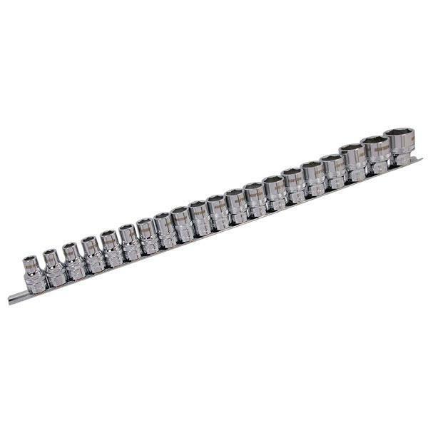 20pc 1/2" XI-ON Super Grab Socket Set 20 pc with Rail