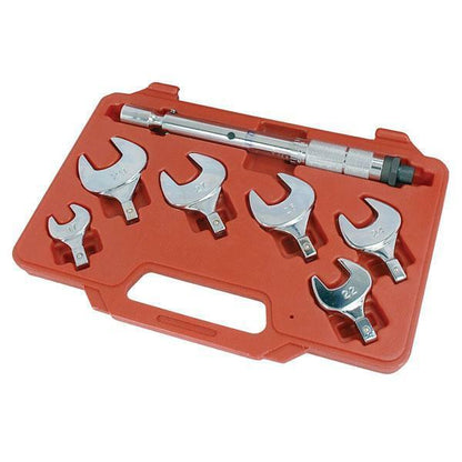 7Pc Spanner Head Set With Torque Quality Tool 17-29mm Sizes Garage Kit