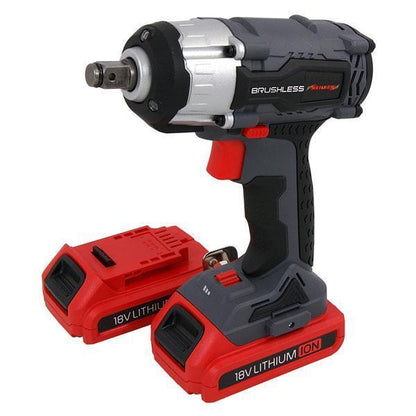 Cordless Impact Gun Wrench 350Nm 2 Batteries 18v Li-ion