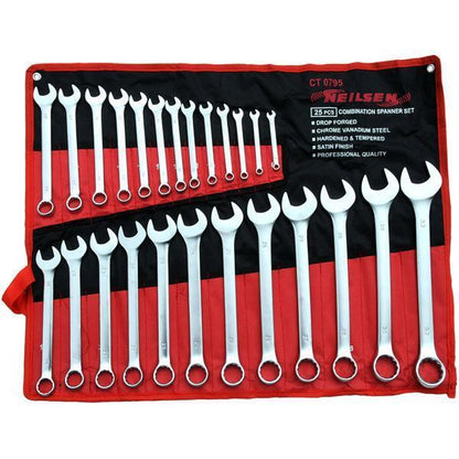 Spanner Set - 25 Piece / Satin Finish / Heavy Duty