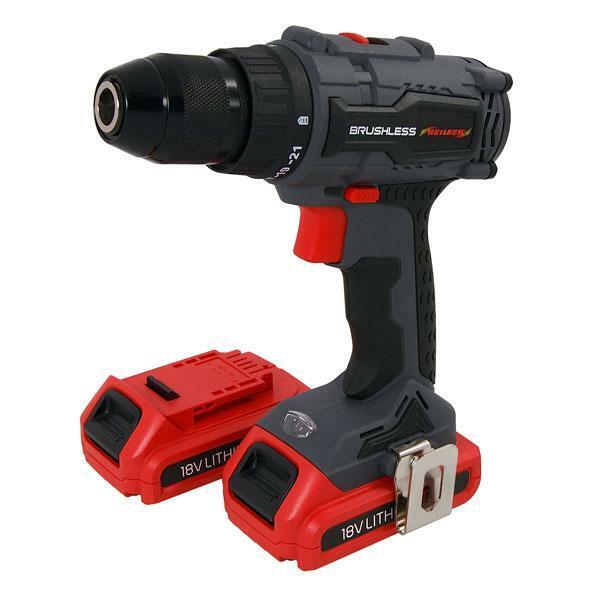 18v Brushless Motor Cordless Drill. 2 Batteries