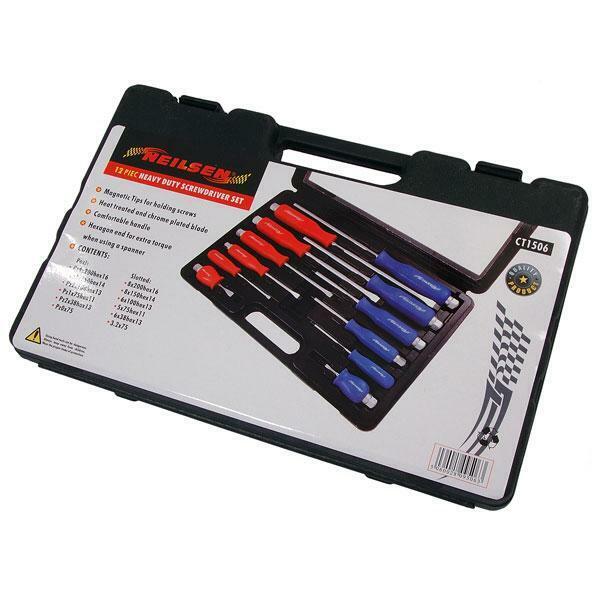 12 Piece Heavy Duty Screwdriver Set Flat and Pozi