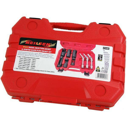 9pc 1/2" Dr Diesel Injection & 3/8" Glow Plug Sockets