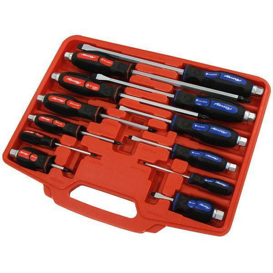 Screwdriver Set 12 Piece Mechanics Engineers Flat Pozi