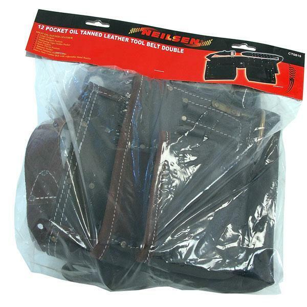 12 Pocket Oil Tanned Double Pocket Tool Belt