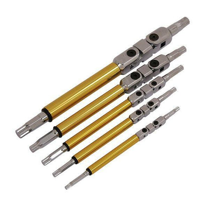 5 Piece Multi Jointed Spline Wrench Set M4 M5 M6 M8 M10