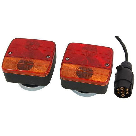 12v Magnetic Trailer Light Set 7 Pin Plug, 7.5m Cable