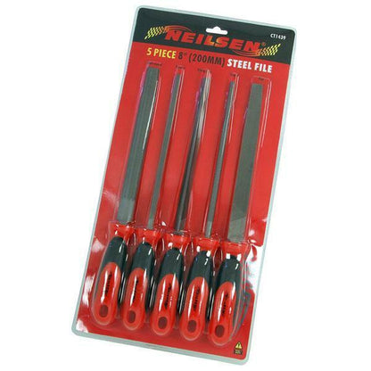 File Set 5 Piece 2/200 mm Metal File Flat Square Round