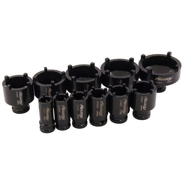 11pc Special Socket Set For Grooved Nuts, 22-75mm