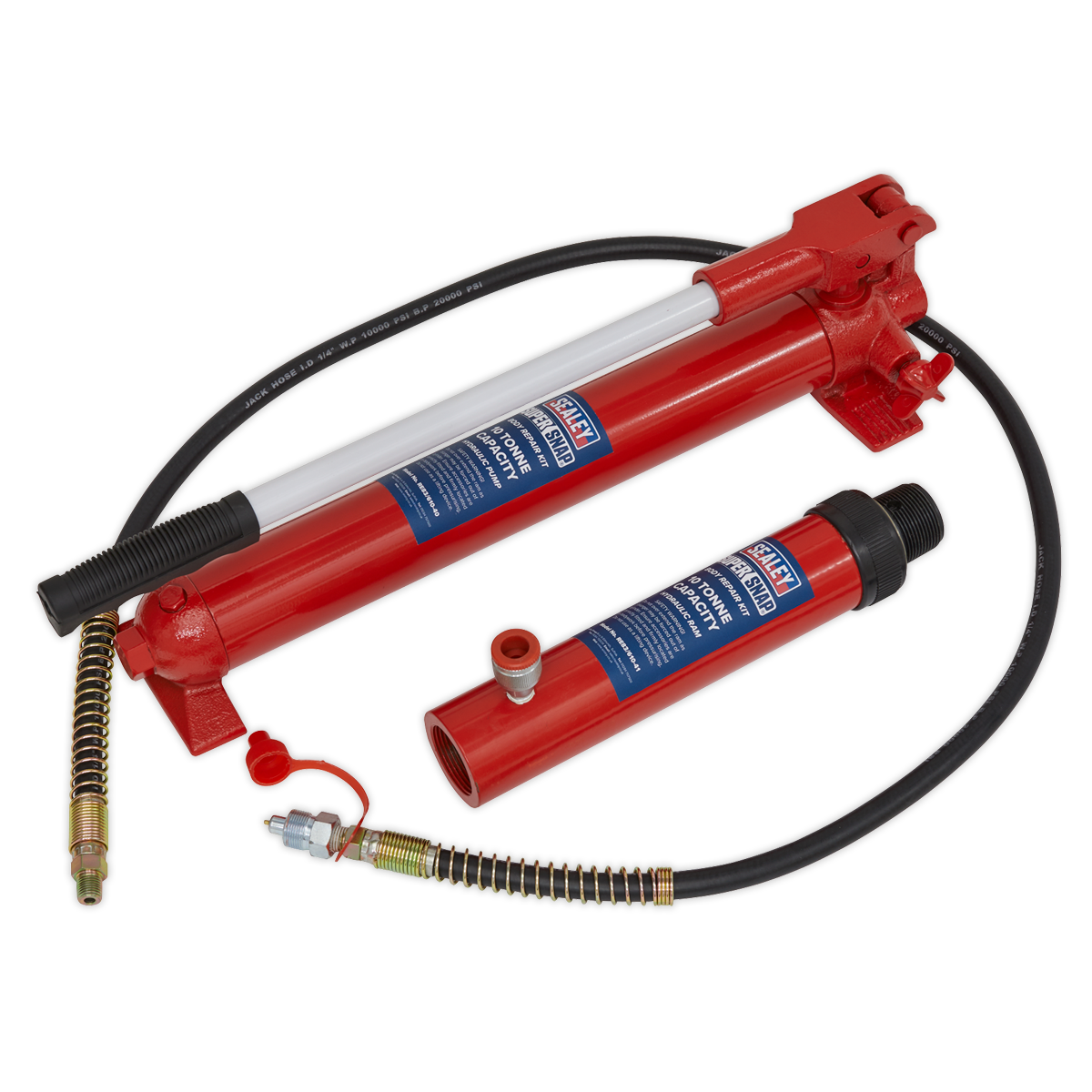 10 Tonne SuperSnap® Push Ram with Pump & Hose Assembly