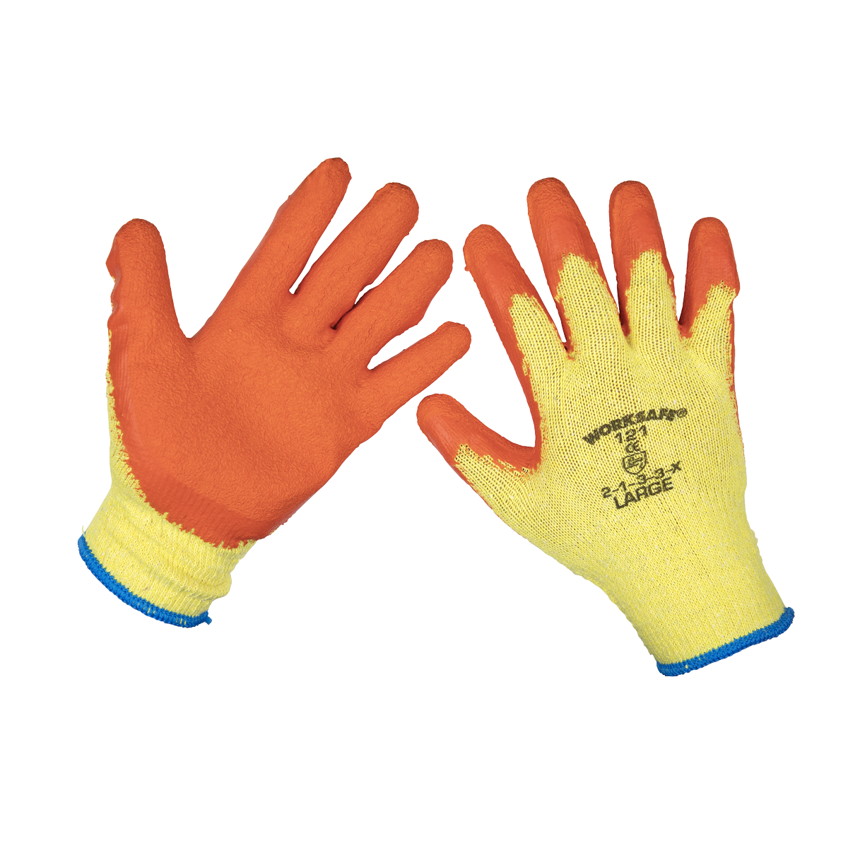 Super Grip Knitted Gloves Latex Palm (Large) - Pack of 12 Pairs