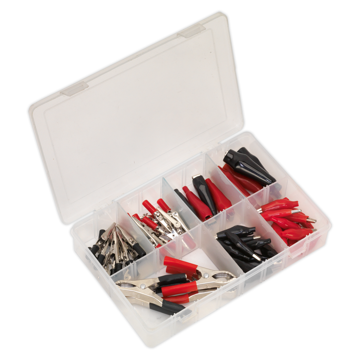 60pc Crocodile Clip Assortment - Black & Red