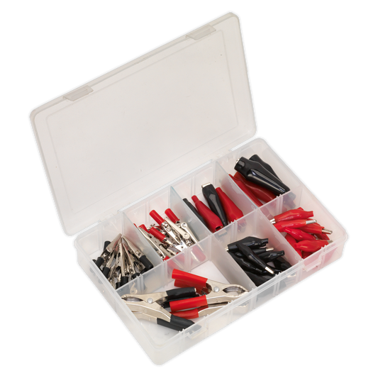 60pc Crocodile Clip Assortment - Black & Red