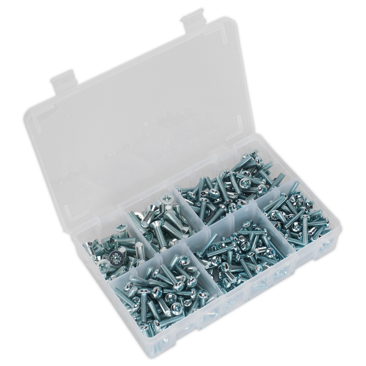 264pc Machine Screw Assortment Countersunk & Pan Head Pozi - M5-M8