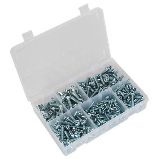 264pc Machine Screw Assortment Countersunk & Pan Head Pozi - M5-M8