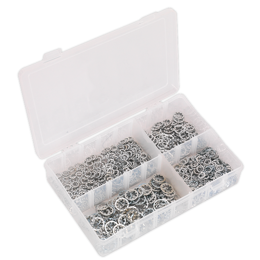 1000pc Internal Serrated Lock Washer Assortment DIN 6798J - M5-M10