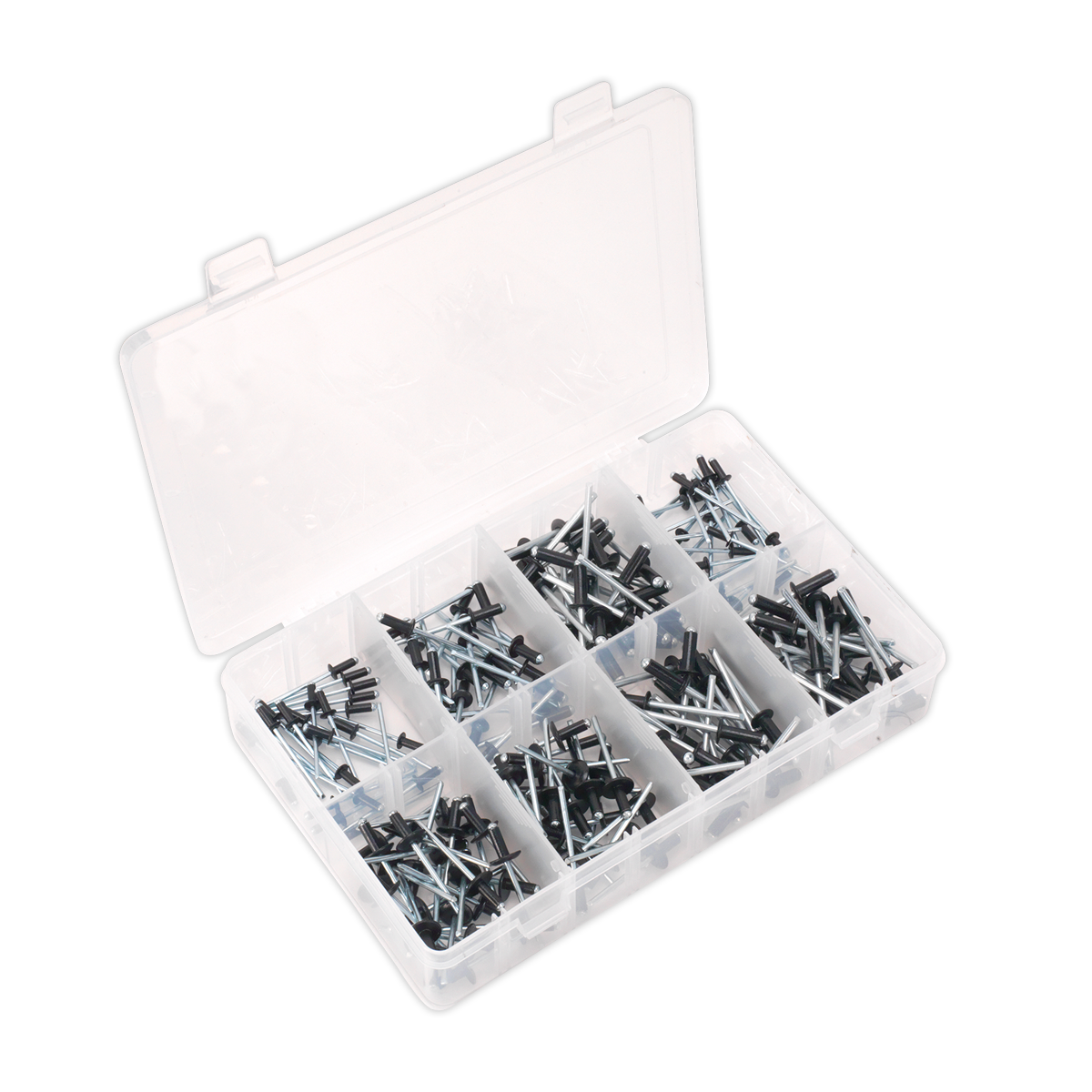 200pc Black Anodised Rivet Assortment