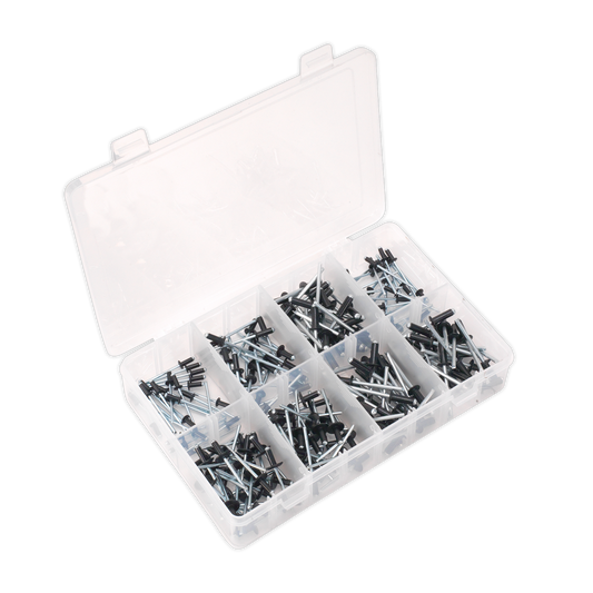 200pc Black Anodised Rivet Assortment