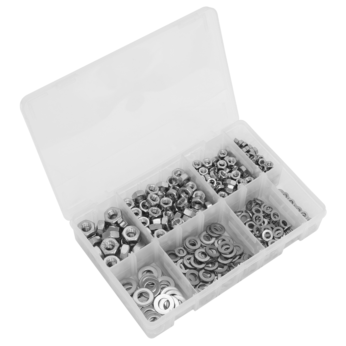 500pc Stainless Steel Nut and Washer Assortment - M5-M10