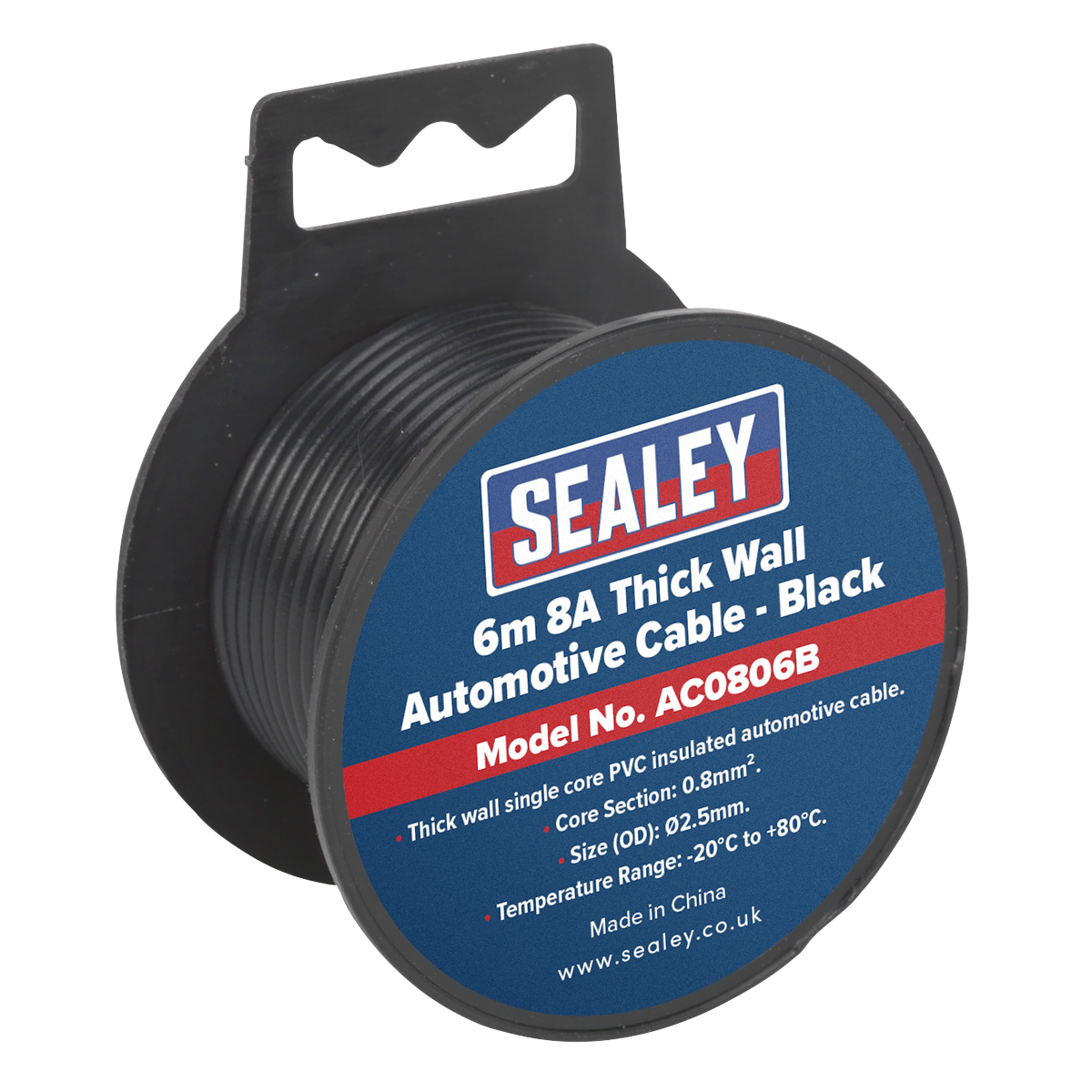 6m 8A Thick Wall Automotive Cable - Black