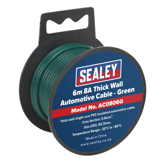 6m 8A Thick Wall Automotive Cable - Green