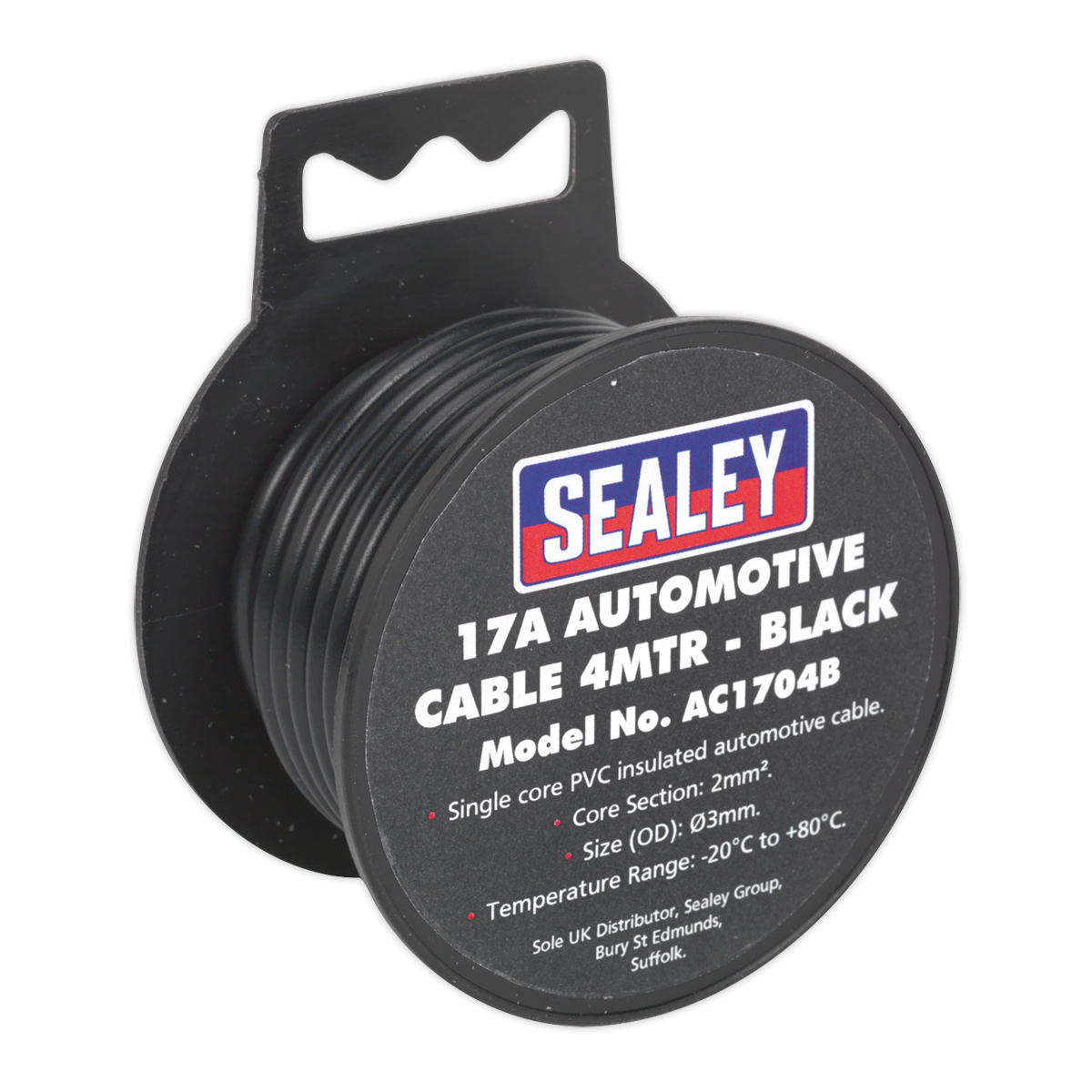 4m 17A Thick Wall Automotive Cable - Black