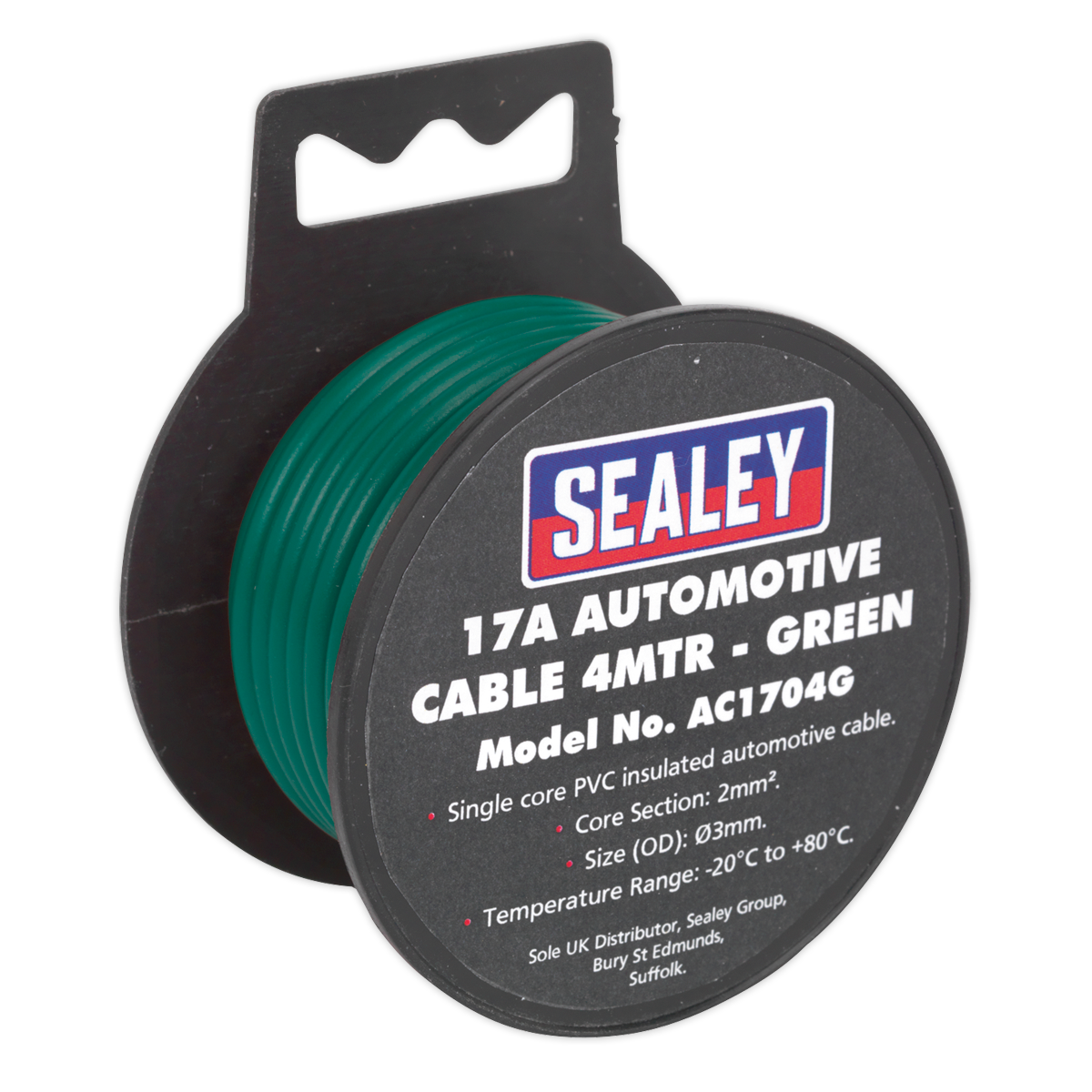 4m 17A Thick Wall Automotive Cable - Green