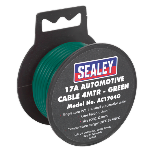 4m 17A Thick Wall Automotive Cable - Green