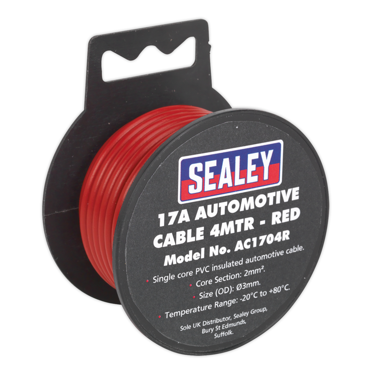 4m 17A Thick Wall Automotive Cable - Red