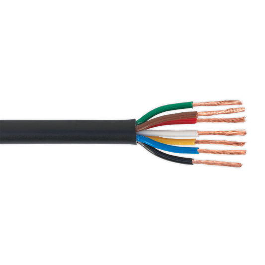 30m 24/0.20mm 7-Core Thin Wall Automotive Cable - Black