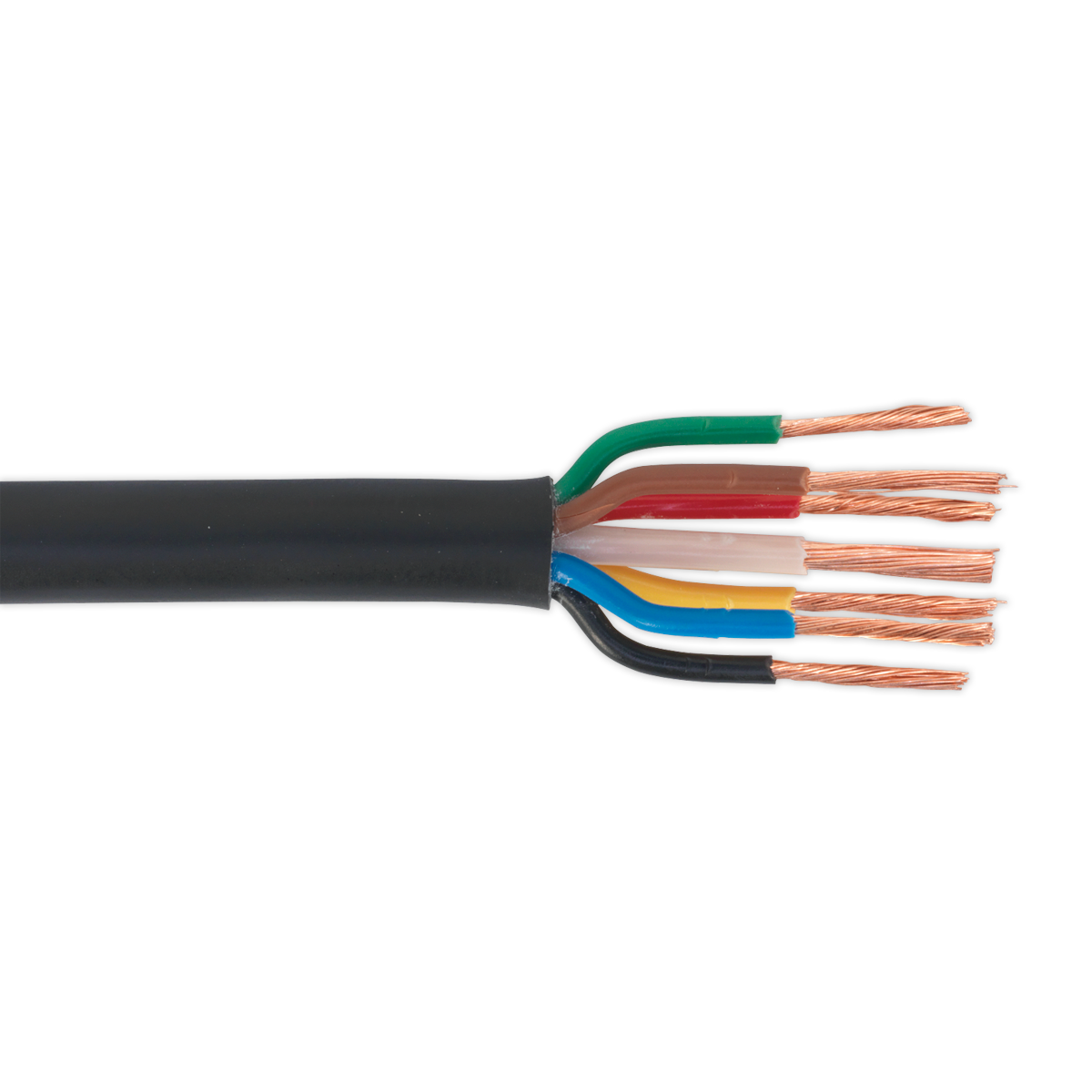 30m 7-Core (6 x 1mm², 1 x 2mm²) Thin Wall Automotive Cable - Black